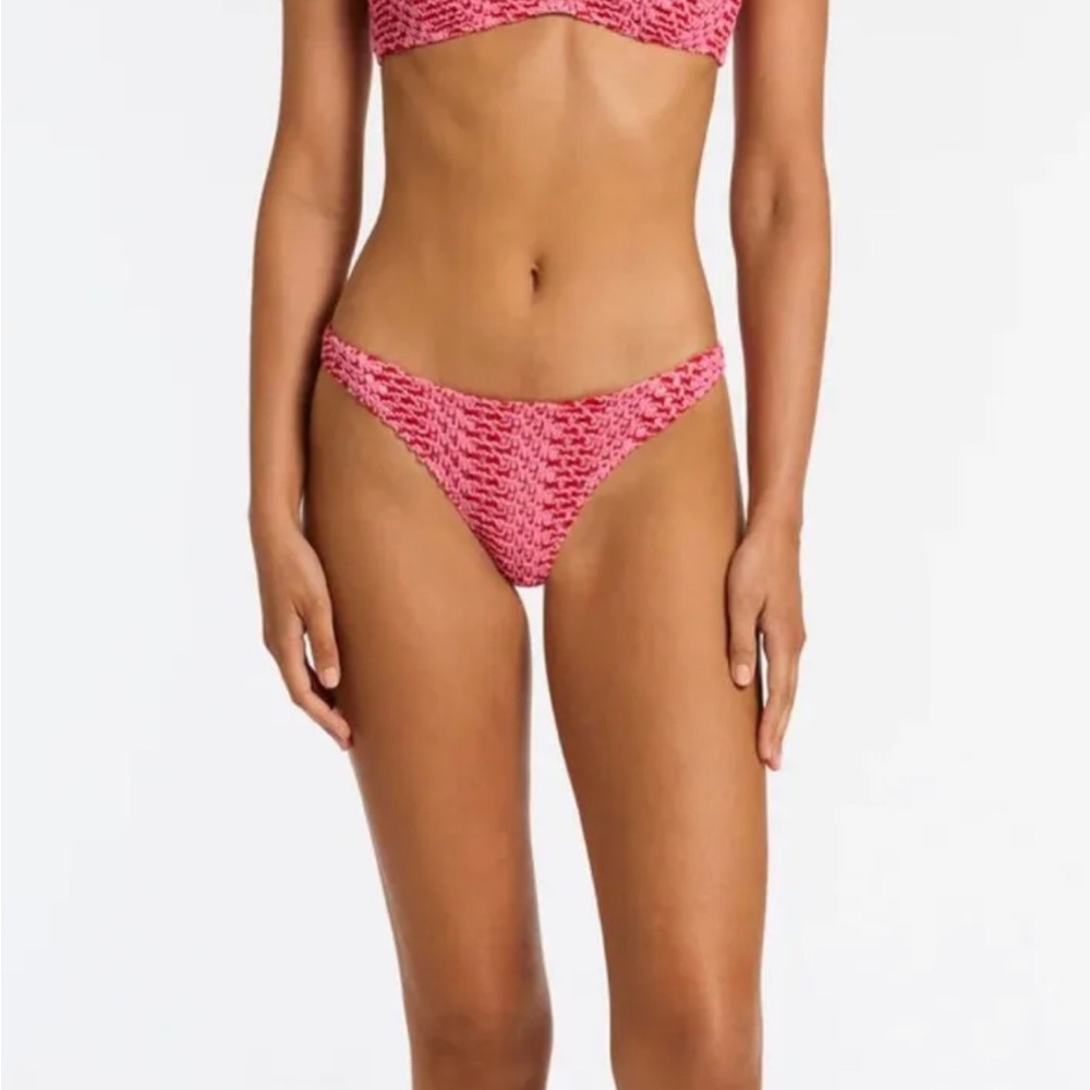 Triangl Swimwear Textured Bikini in Pink and Black